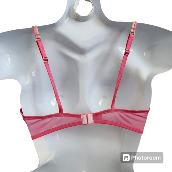 Victoria's Secret VTG Y2K Underwire Sheer Embroidered Lace Lt Push Up Bra 36D - Picture 8 of 15